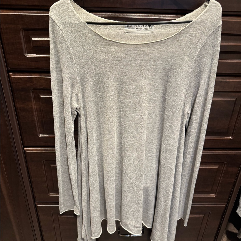 Project Social T Gray Long Sleeve Top